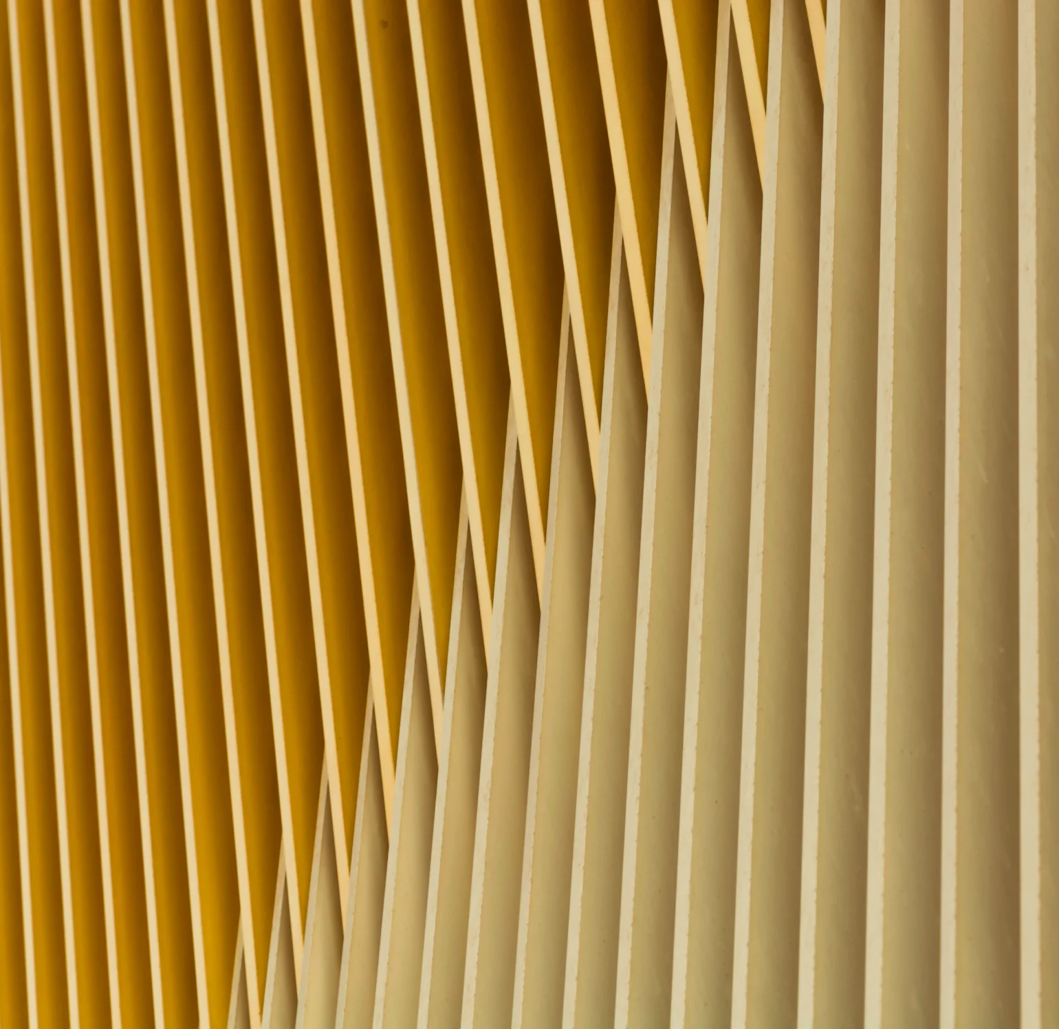 Close-up of golden vertical architectural fins
